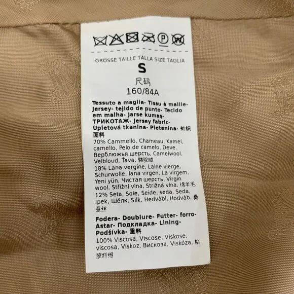 MaxMara Adesso Series Camel Hair Double-Opening Collar Cape Cloak
